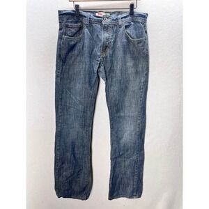 Levi's 507 Slim Boot Jeans Mens 34x34 Blue Flap Pocket Denim Pants 3301